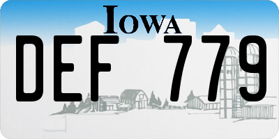 IA license plate DEF779