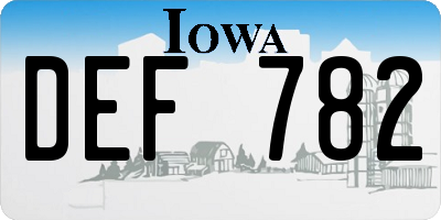 IA license plate DEF782