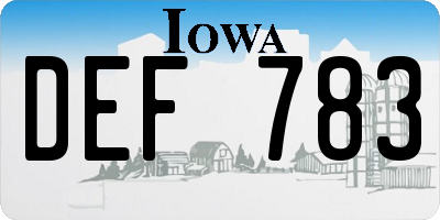 IA license plate DEF783
