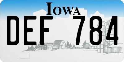 IA license plate DEF784