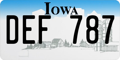 IA license plate DEF787