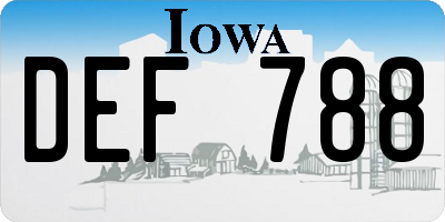 IA license plate DEF788