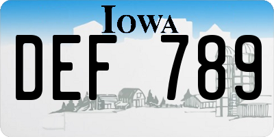 IA license plate DEF789