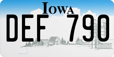 IA license plate DEF790