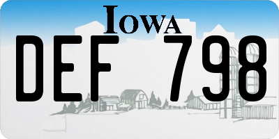 IA license plate DEF798