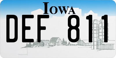IA license plate DEF811
