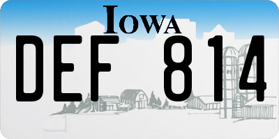 IA license plate DEF814