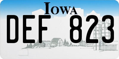 IA license plate DEF823