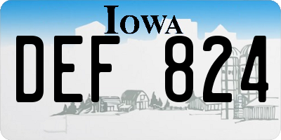 IA license plate DEF824
