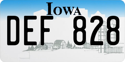 IA license plate DEF828