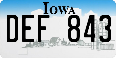 IA license plate DEF843