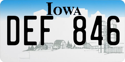 IA license plate DEF846