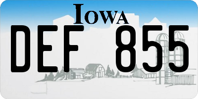 IA license plate DEF855