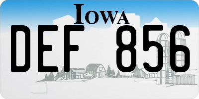 IA license plate DEF856