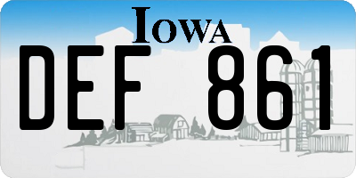 IA license plate DEF861