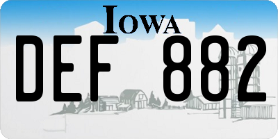 IA license plate DEF882