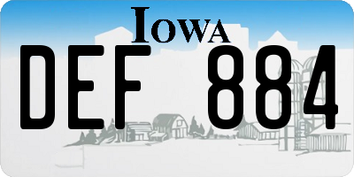 IA license plate DEF884