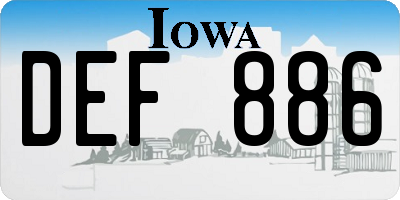 IA license plate DEF886