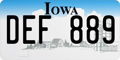 IA license plate DEF889