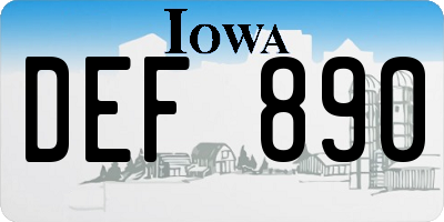 IA license plate DEF890