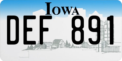 IA license plate DEF891