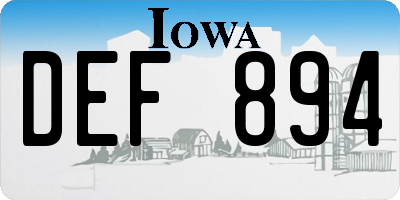 IA license plate DEF894