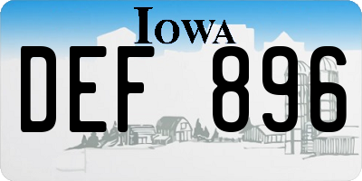 IA license plate DEF896