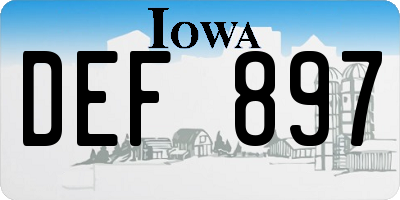 IA license plate DEF897