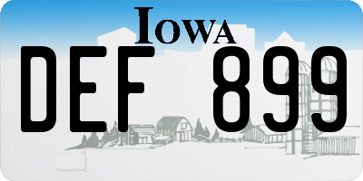 IA license plate DEF899
