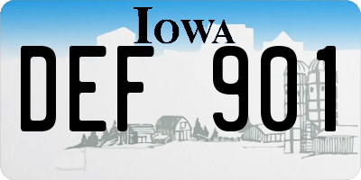IA license plate DEF901