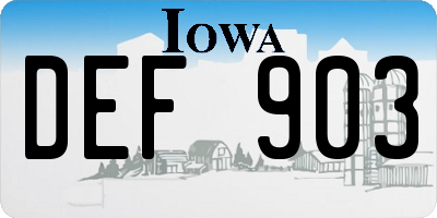 IA license plate DEF903