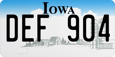 IA license plate DEF904