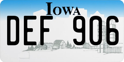 IA license plate DEF906
