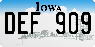 IA license plate DEF909