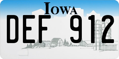 IA license plate DEF912
