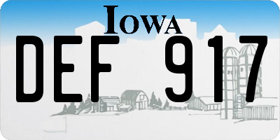 IA license plate DEF917