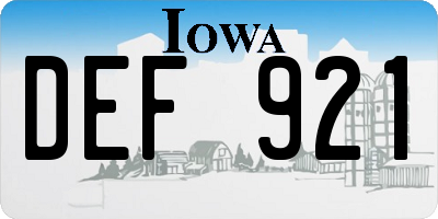 IA license plate DEF921