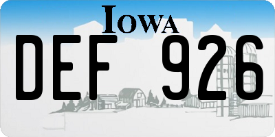 IA license plate DEF926