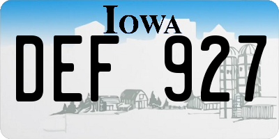 IA license plate DEF927