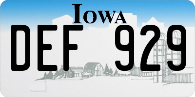 IA license plate DEF929