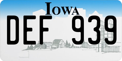 IA license plate DEF939