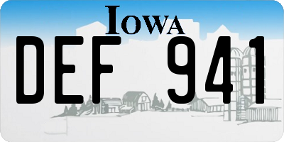 IA license plate DEF941
