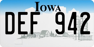 IA license plate DEF942