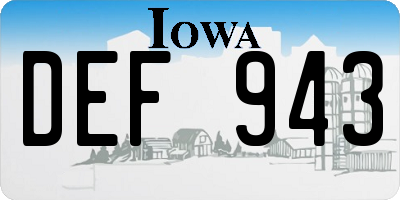 IA license plate DEF943