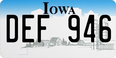 IA license plate DEF946