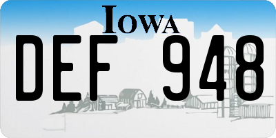IA license plate DEF948