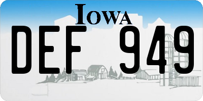 IA license plate DEF949