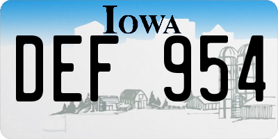 IA license plate DEF954