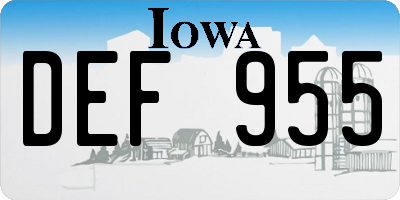 IA license plate DEF955