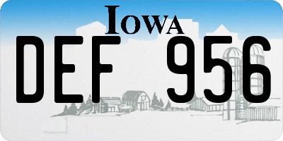IA license plate DEF956